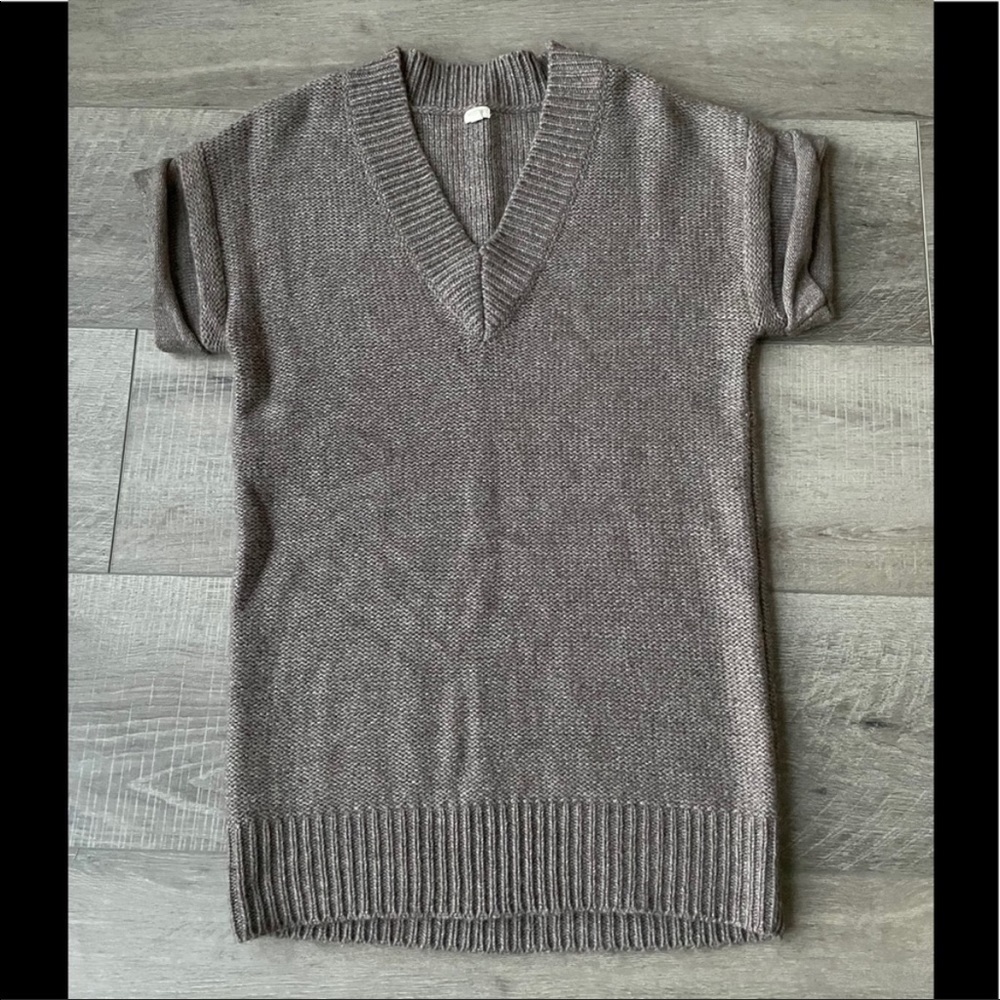 J. Crew Factory V-Neck Tunic Sweater in Brown Size Small